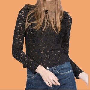 Zara Black Lace Blouse